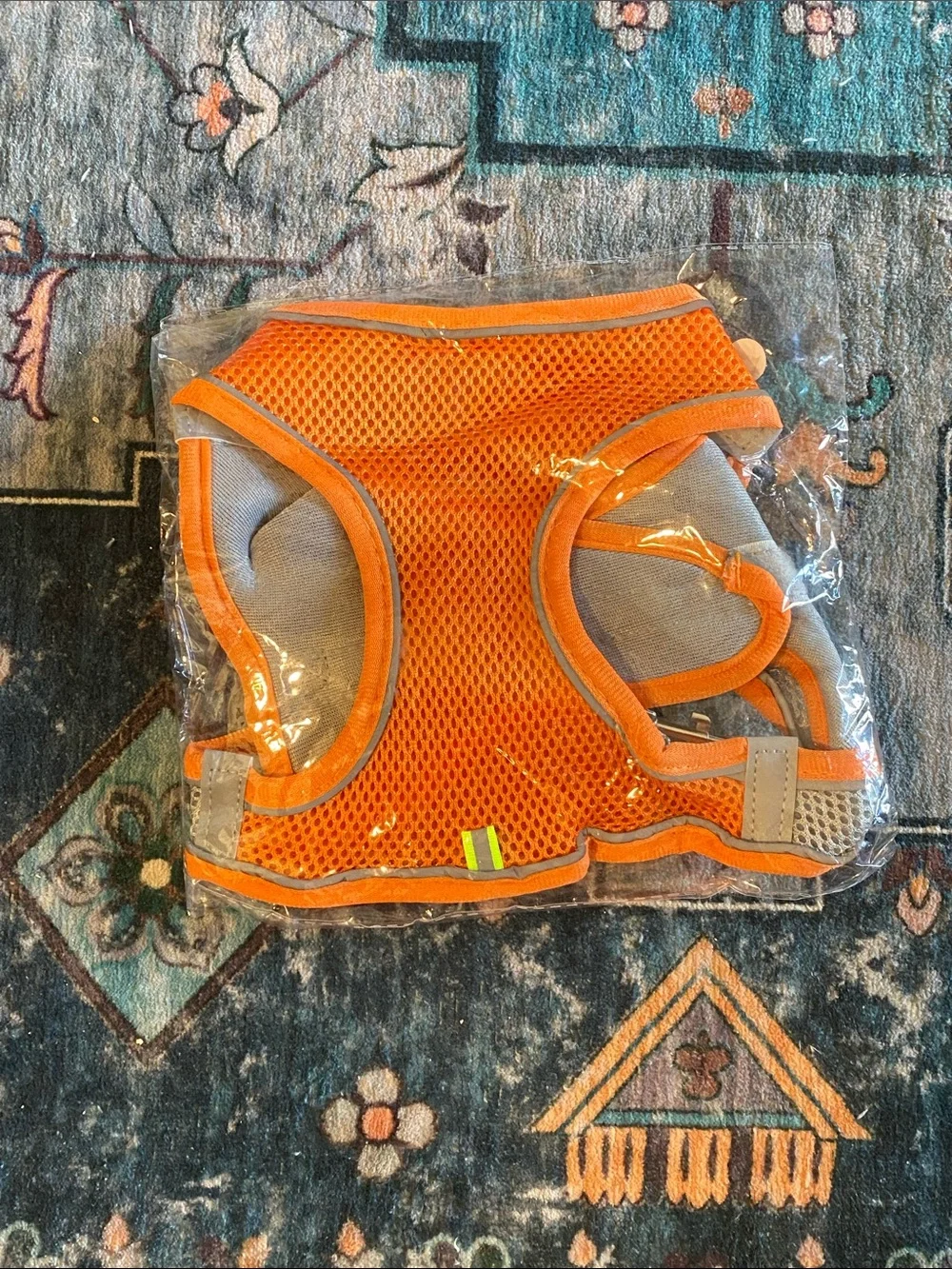 Reflective Orange Dog Harness with Adjustable Straps